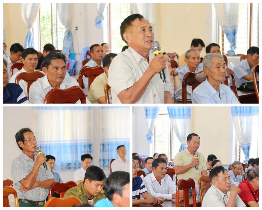 Cử tri xã Phú Tân kiến nghị đến việc xã chưa được công nhận an toàn khu; chế độ, chính sách trợ cấp cho thương binh, đầu tư hạ tầng giao thông, chống sạt lở; đồng thời phản ánh tình trạng xuống cấp tại các khu tái định cư Mỹ Bình và Cái Cám.