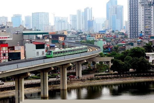 Dự án đường sắt đô thị Cát Linh-Hà Đông đã được điều chỉnh tăng tổng mức đầu tư và chuẩn bị được đưa vào khai thác thương mại từ tháng Tư. (Ảnh: Huy Hùng/Vietnam+)