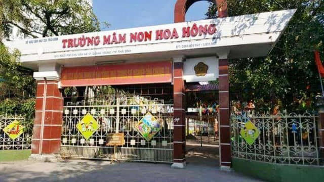 Trường Mầm non Hoa Hồng, đóng tại phường Quang Trung, TP Thái Bình.