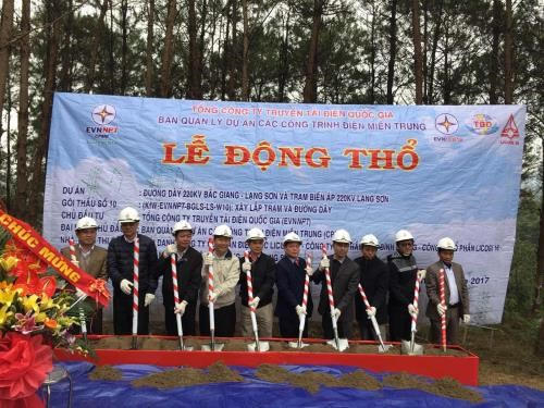 Khởi công dự án đường dây 220kV Bắc Giang - Lạng Sơn và trạm biến áp 220kV Lạng Sơn.