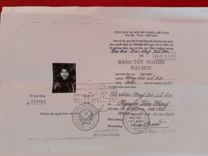 Trưởng Phòng hành chính tổng hợp của trường Đại học Lao động – Xã hội khẳng định bằng đại học nói trên không thuộc sự quản lý của trường.