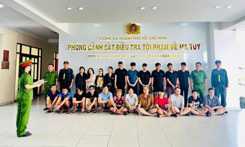 Nhóm đối tượng trong đường dây ma tuý quy mô lớn. Ảnh C.A TP.HCM