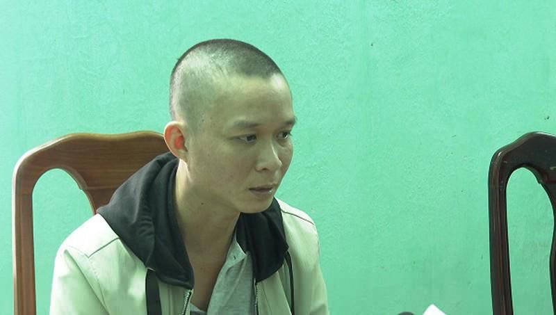 Đối tượng Lê Thành Nhân tại cơ quan điều tra.