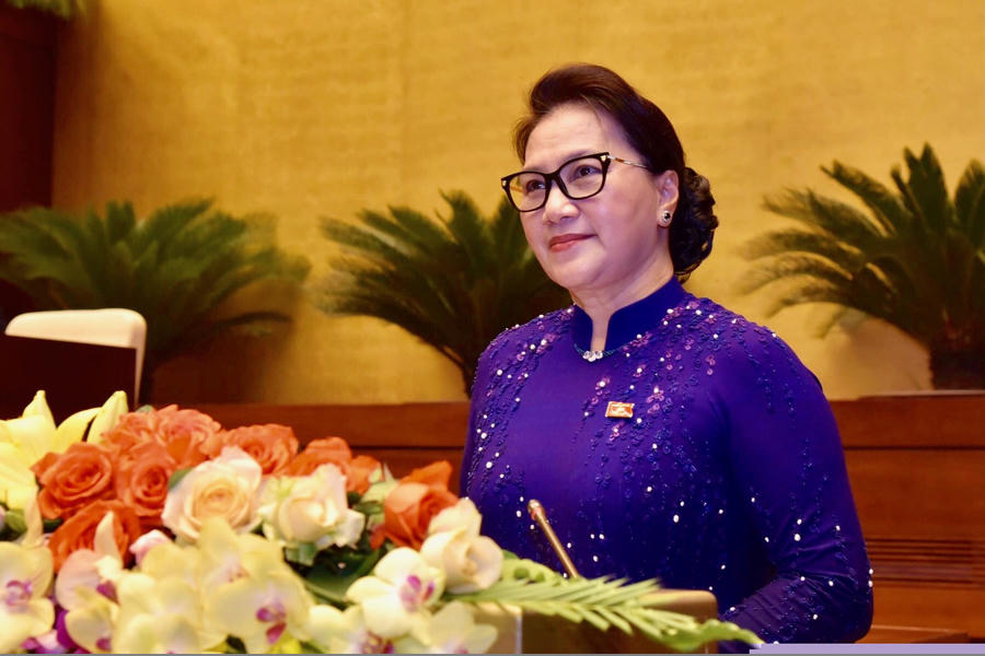 Chủ tịch Quốc hội Nguyễn Thị Kim Ngân phát biểu khai mạc kỳ họp. Ảnh VGP/Nhật Bắc