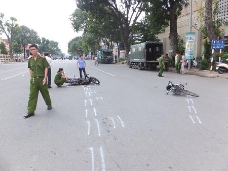 Hiện trường vụ tai nạn giao thông.