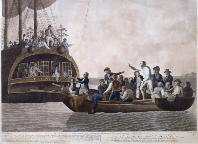 Hình tư liệu về cuộc binh biến “Munity on the Bounty”.