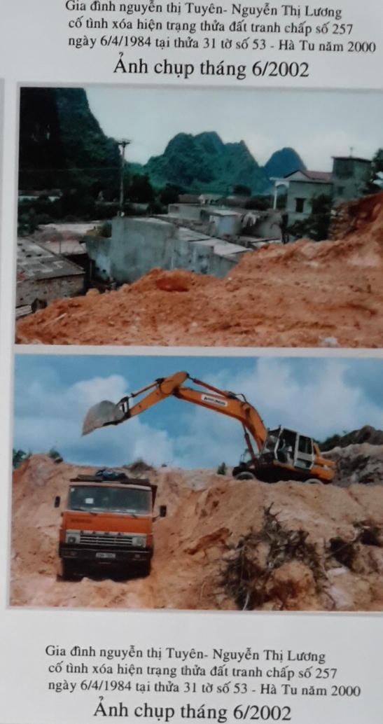 Những hình ảnh tư liêu ghi lại việc san gạt đất tại thửa đất tranh chấp được ông Thanh lưu lại.
