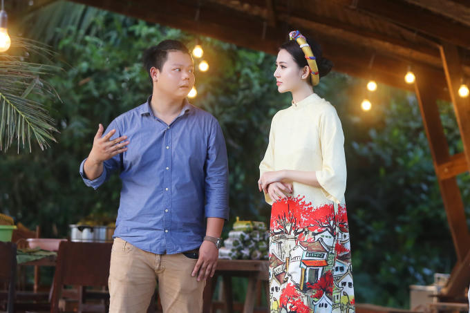 Hoa hậu Ngọc Duyên mặc áo dài rực rỡ tất bật chạy show cuối năm