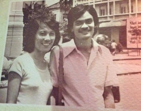 Nhạc sĩ Thanh Tùng và vợ.