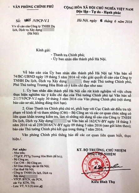 Phó Thủ tướng Chính phủ Trương Hòa Bình giao Thanh tra Chính phủ và C46 - Bộ Công an làm rõ tố cáo tiêu cực trong 2 gói thầu xe buýt do Sở GTVT Hà Nội làm chủ đầu tư.