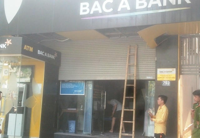 Chi nhánh ngân hàng Bắc Á, nơi xảy ra vụ tai nạn thương tâm.