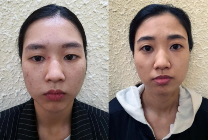Hai chị em Lại Thị Huyền Trang (trái) và Lại Lan Hương (Ảnh: Công an Hà Nội).