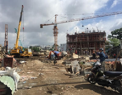 Hiện trường dự án The Pegasuite quận 8. (nguồn: http://www.canhothepegasuite.vn/)