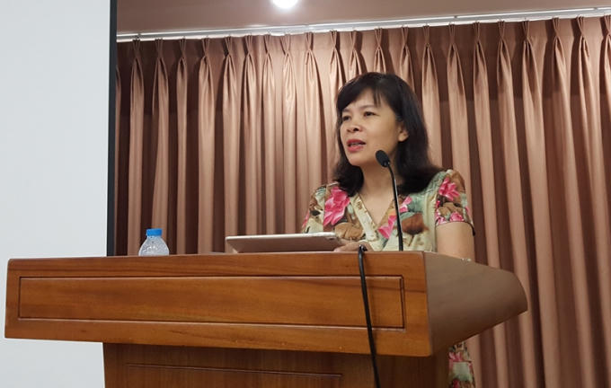 Phạm Thị Nhâm – Phó viện trưởng Viện Quy hoạch Đô thị và Nông thôn quốc gia phát biểu tại Hội thảo