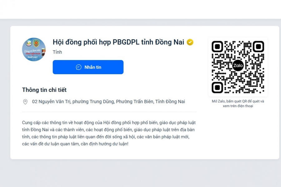 Trang thông tin của Hội đồng trên mạng xã hội zalo được nhiều người quan tâm