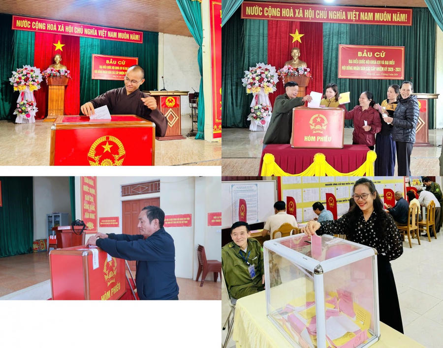 Những câu chuyện giản dị nhưng xúc động về các tổ bầu cử tận tụy, về cử tri cao tuổi hay người dân bận rộn vẫn sắp xếp thời gian đi bỏ phiếu… đã tạo nên những điểm nhấn nhân văn sâu sắc. (Ảnh: Quốc Huy - Linh Đan)