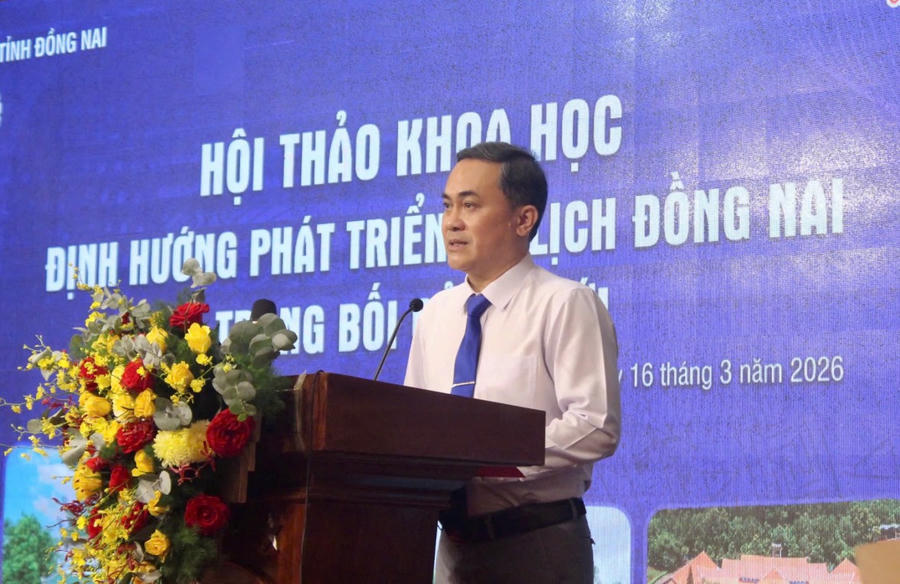 Phó Chủ tịch UBND tỉnh Đồng Nai Lê Trường Sơn phát biểu khai mạc hội thảo.