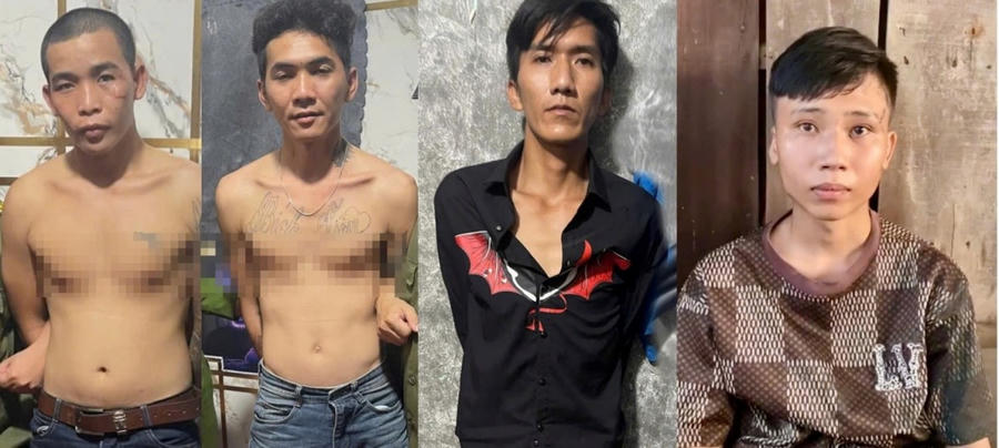 Các đối tượng Nguyễn Thành Nhân, Nguyễn Huỳnh Đức, Trương Quang Sáng và Đặng Vĩnh Thái (Từ trái sang phải)