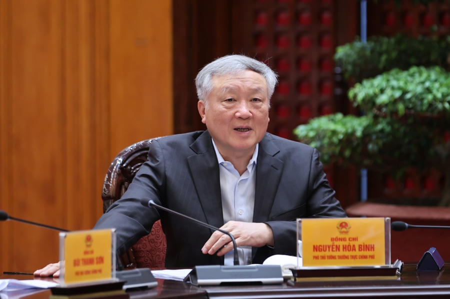 Phó Thủ tướng Thường trực Nguyễn Hòa Bình tại phiên họp.