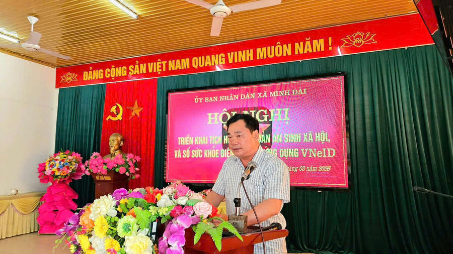Ông Hoàng Anh Nghĩa, Phó Bí thư Đảng ủy, Chủ tịch UBND xã Minh Đài.