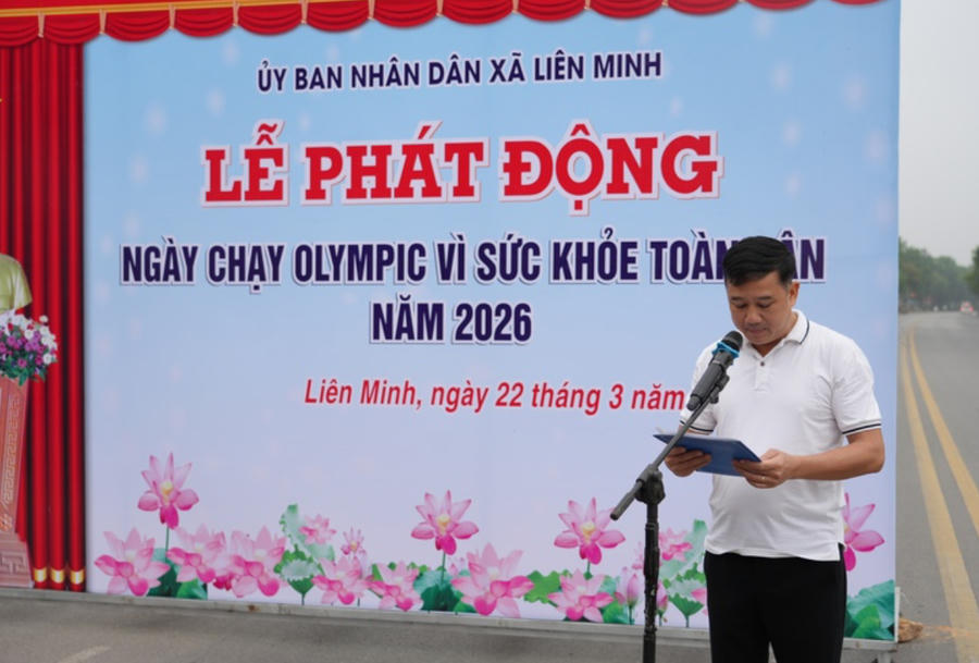 Phó chủ tịch UBND xã Nguyễn Hữu Minh phát động ngày chạy Olympic vì sức khỏe toàn dân năm 2026