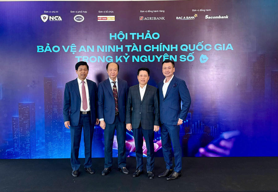 Doanh nhân Nguyễn Đình Thắng tại Hội thảo “Bảo vệ an ninh tài chính quốc gia trong kỷ nguyên số”.