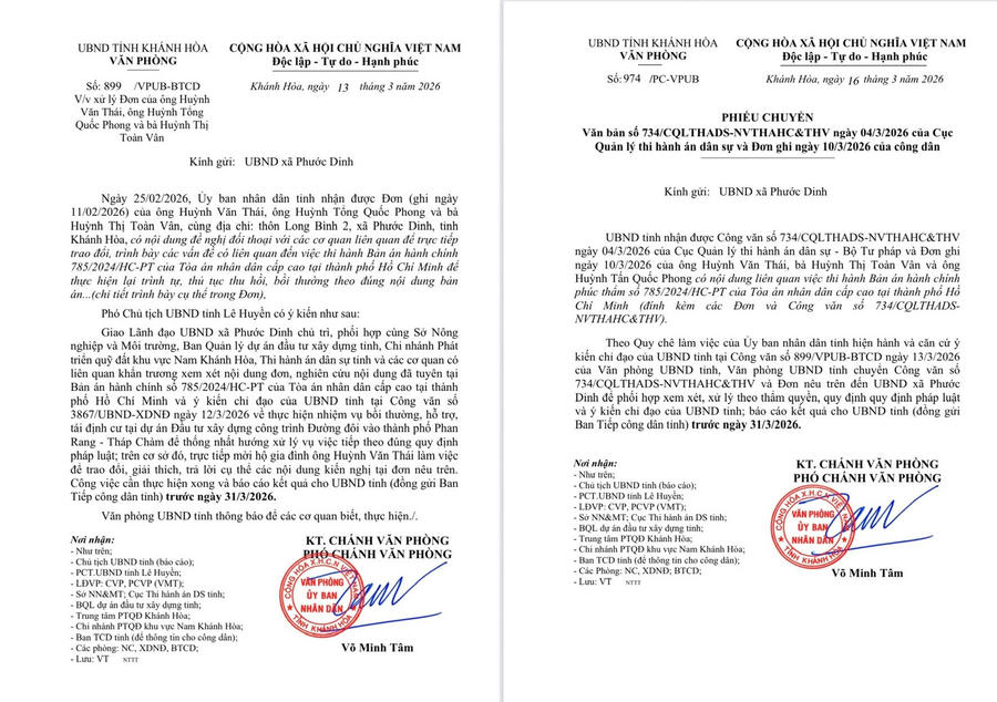 Văn chỉ đạo của Văn phòng UBND tỉnh Khánh Hòa.