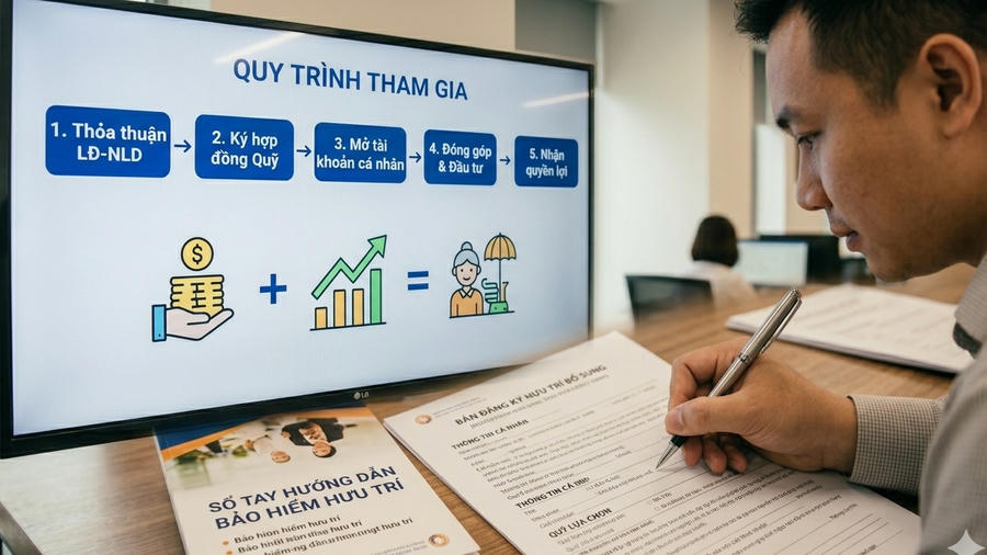 Nghị định 85/2026/NĐ-CP của Chính phủ vừa quy định chi tiết về đối tượng, điều kiện và quy trình tham gia bảo hiểm hưu trí bổ sung mới. (Ảnh minh họa AI)