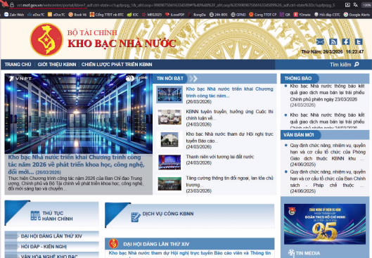 Cổng Thông tin điện tử KBNN.