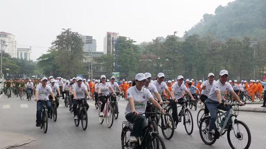 Tuyên Quang phát động đạp xe hưởng ứng chiến dịch Giờ Trái đất năm 2026. (Ảnh: KT).