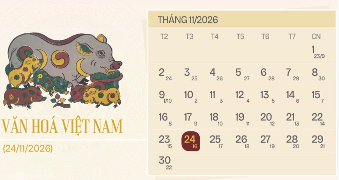 Ngày 24/11 hàng năm được Bộ Chính trị thống nhất chọn là ngày Văn hóa Việt Nam. Đồ họa: Tạ Lư
