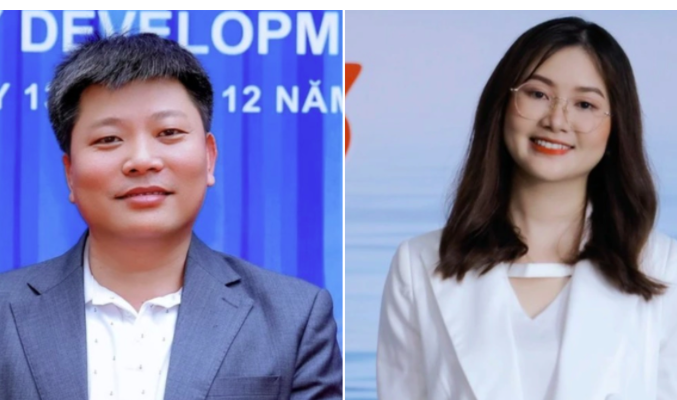 Đối tượng Vương Lê Vĩnh Nhân (trái) và Ngô Thị Thảo.