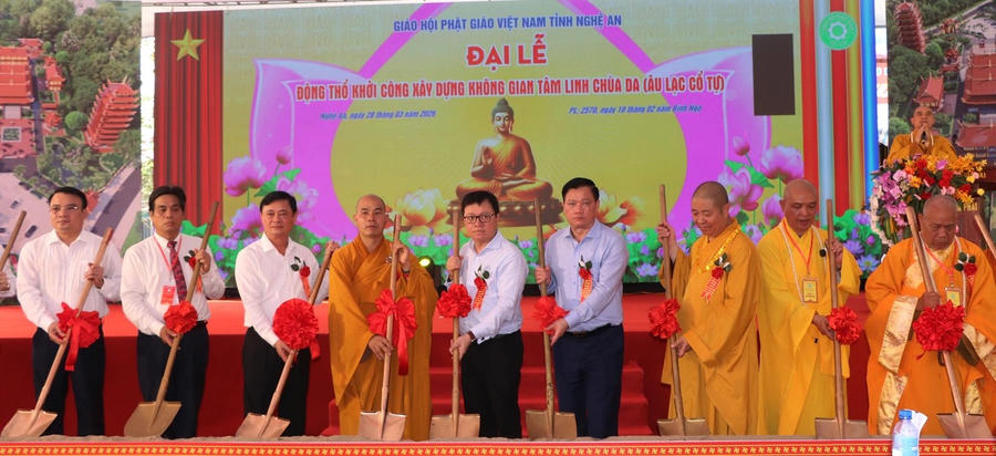 Nghi thức khởi công xây dựng không gian tâm linh chùa Da.