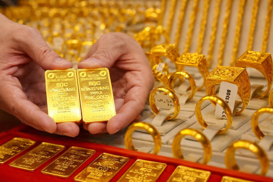 Vàng miếng, vàng nhẫn giảm 1,4 triệu đồng/lượng trong sáng 30/3.