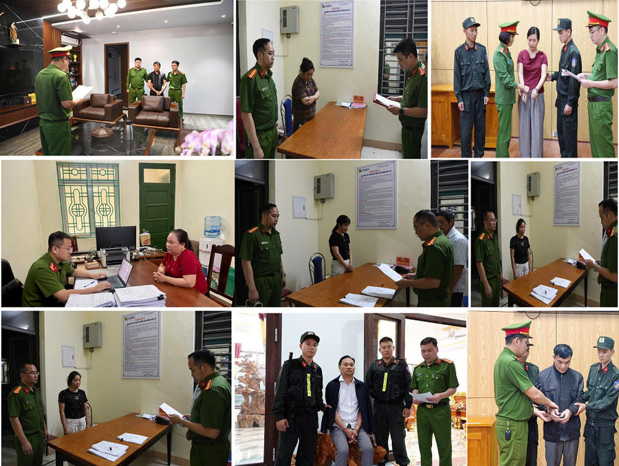 Các bị can bị khởi tố. Ảnh: CA Phú Thọ