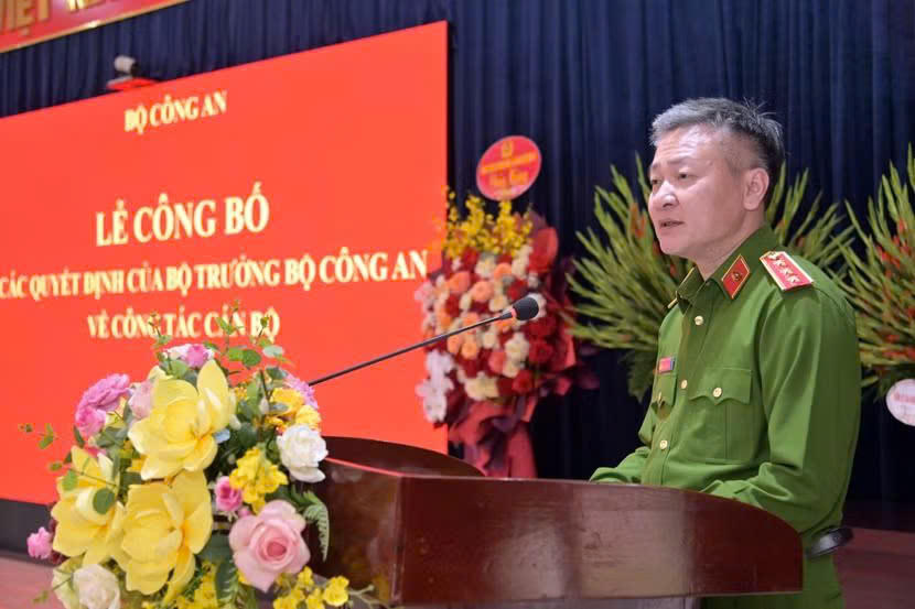 Thượng tướng Nguyễn Ngọc Lâm, Thứ trưởng Bộ Công an phát biểu chỉ đạo tại buổi lễ.