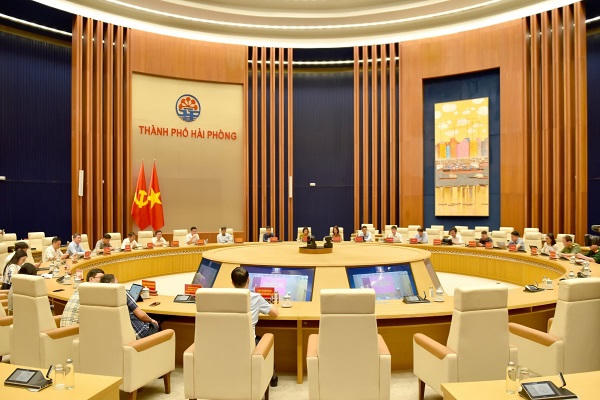 Quang cảnh hội nghị tại điểm cầu TP Hải Phòng.