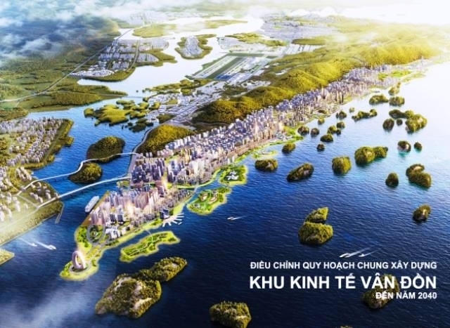 Phối cảnh định hướng phát triển Khu kinh tế Vân Đồn, một trong những không gian động lực quan trọng trong chiến lược phát triển Quảng Ninh.