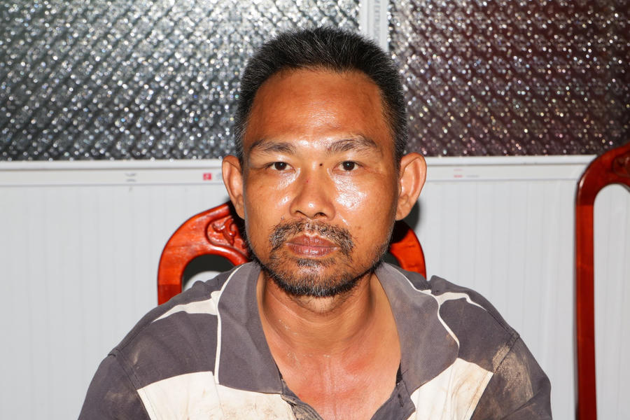 Đối tượng Thái Văn Bình tại cơ quan Công an. Ảnh: BCA