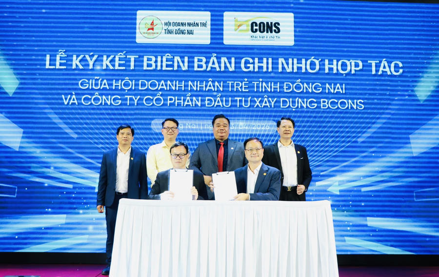 Ký kết hợp tác giữa Hội Doanh nhân trẻ Đồng Nai và Công ty Cổ phần Đầu tư xây dựng Bcons.