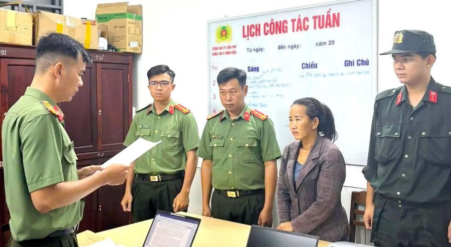 Đối tượng Huỳnh Thị Thu Thảo tại cơ quan chức năng