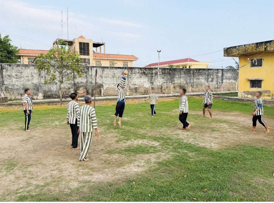 Can, phạm nhân tham gia các hoạt động thể dục, thể thao tại các trại tạm giam.