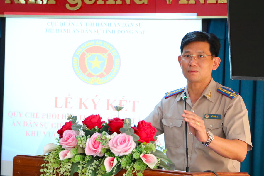 Ông Đỗ Ngọc Ba – Phó Trưởng THADS tỉnh Đồng Nai ghi nhận những đóng góp của chính quyền địa phương trong hoạt động THADS, theo dõi THADS.