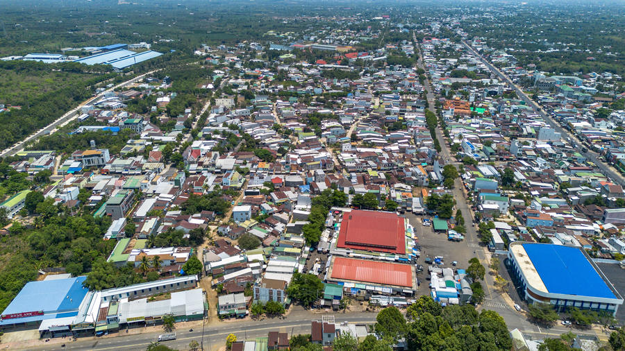 Toàn cảnh xã Tân Phú, tỉnh Đồng Nai nhìn từ trên cao. 