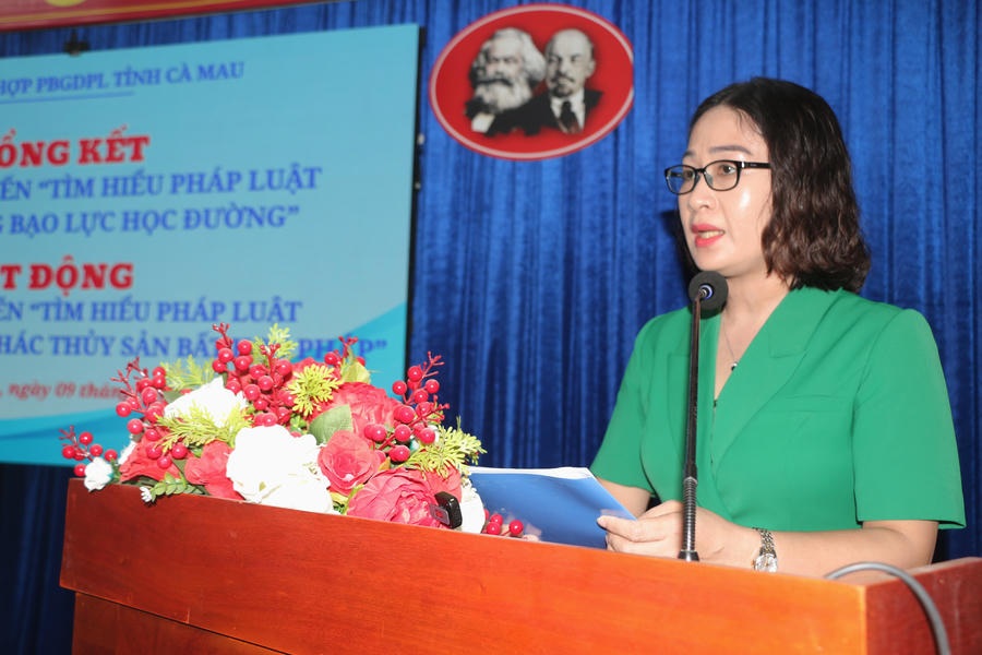 Bà Phạm Thị Ngọc phát động Cuộc thi trực tuyến “Tìm hiểu pháp luật về phòng, chống khai thác thủy sản bất hợp pháp”.