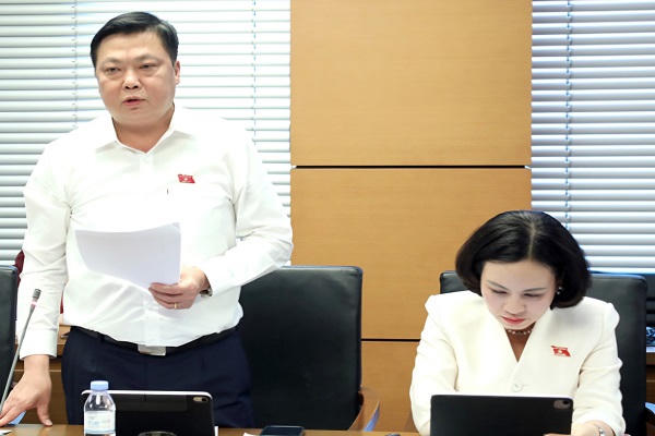 Đại biểu Phạm Hùng Thắng, Tỉnh ủy viên, Phó Trưởng Đoàn ĐBQH chuyên trách tỉnh Ninh Bình phát biểu thảo luận tại Tổ.