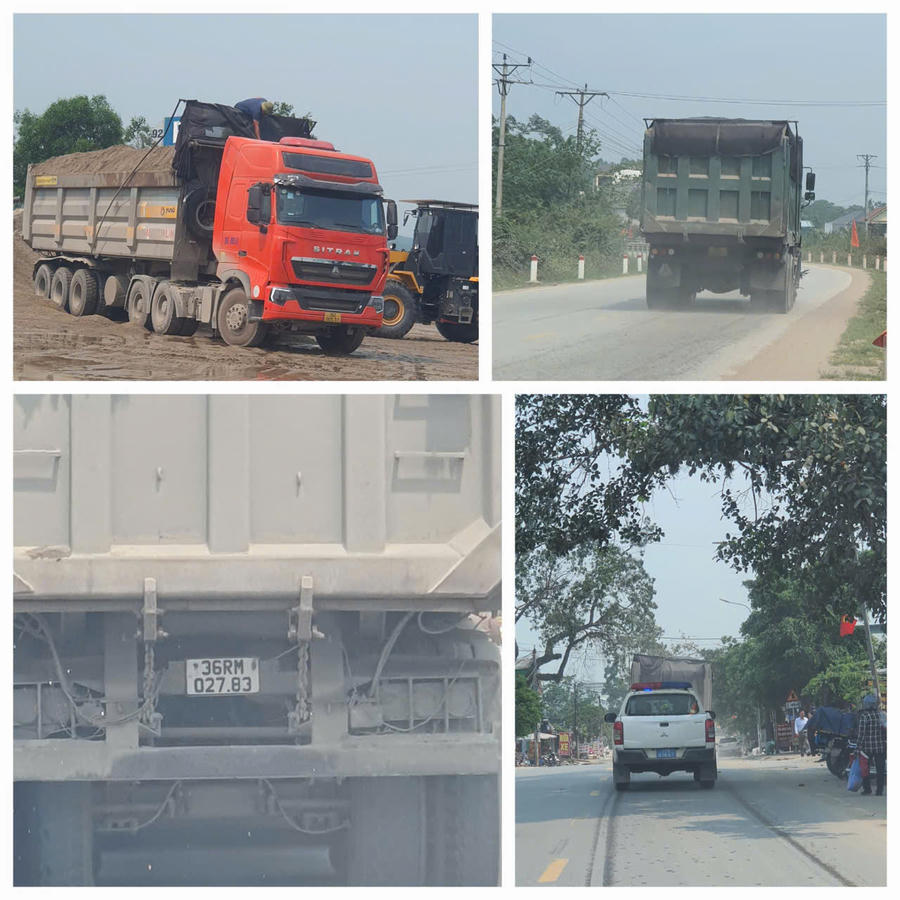Sau khi "ăn đủ" cát từ các bến, dàn xe tải ồ ạt di chuyển vào Quốc lộ 7B di chuyển ra phía Bắc.