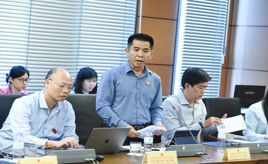 Đại biểu Nguyễn Ngọc Hùng phát biểu tại Phiên thảo luận tổ 13.