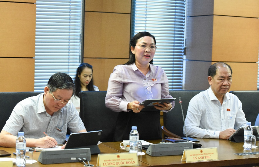 Đại biểu Lý Anh Thư phát biểu tại Phiên thảo luận tổ 13