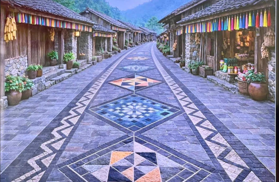 Dự kiến đường làng sẽ được lát đá.